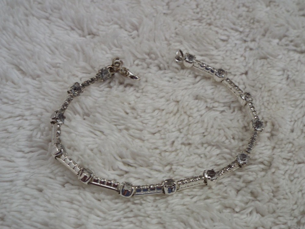 Silvertone Rhinestone Bracelet