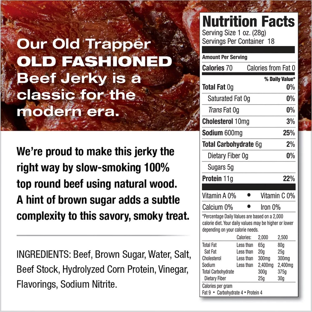 Old Trapper Old Fashioned Beef Jerky, 18 oz.