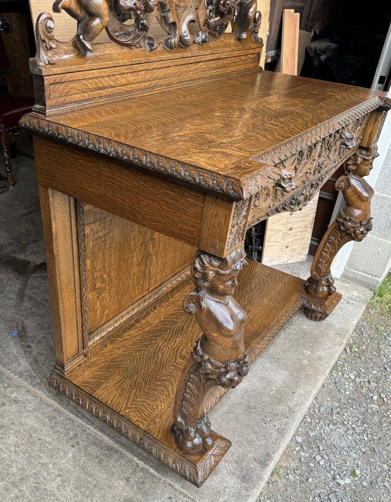 R. J. HORNER CARVED OAK MAIDEN SERVER