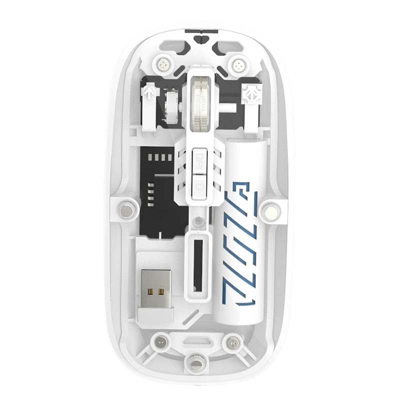 Transparent Dual Mode Wireless Mouse 2.4G Bluetooth Rechargeable Mouse Silence