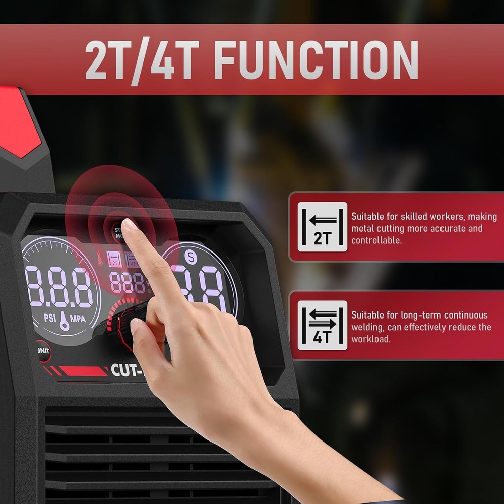 55 Amp High Frequency Plasma Cutter, Dual Voltage with Large Digital Display