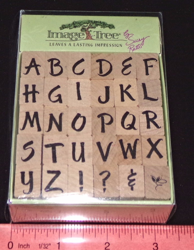 Alphabet Stamp Set Brush Pattern Alphabet Upper Case 30 Pcs by Image Tree