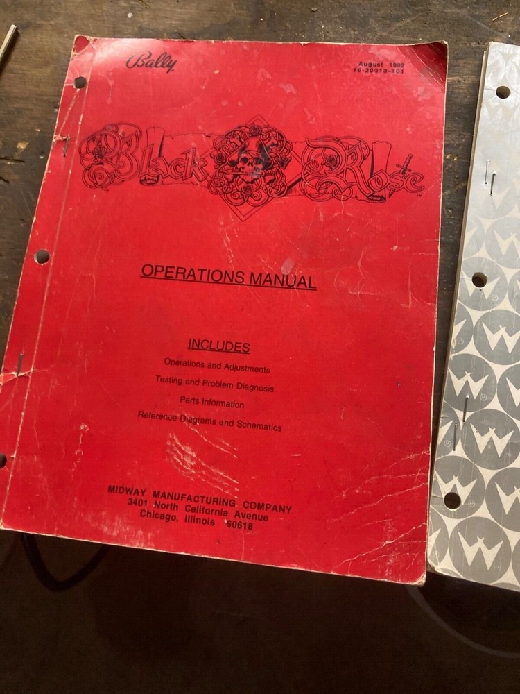 Black Rose Pinball Machine Original Manual