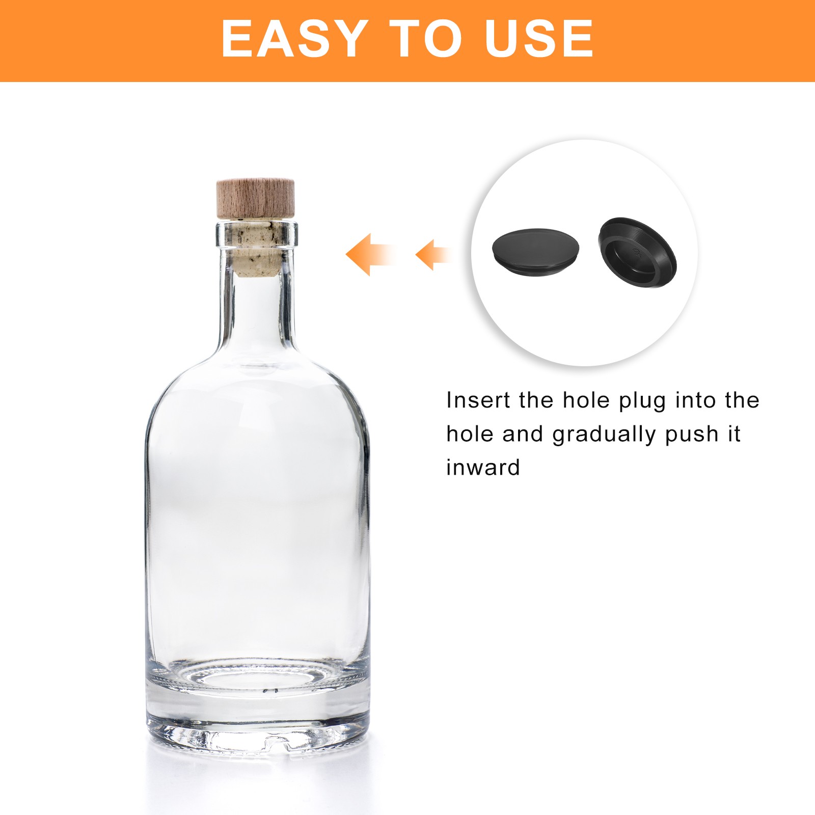 1Pcs Silicone Plugs Rubber Round Hole Plugs for 40mm Hole Black