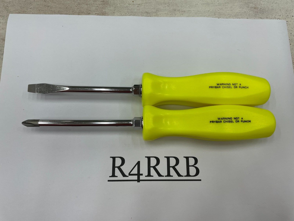 Snap-on Tools NEW 2pc HIVIZ Hard Handle Flat Phillips Head Screwdriver Set