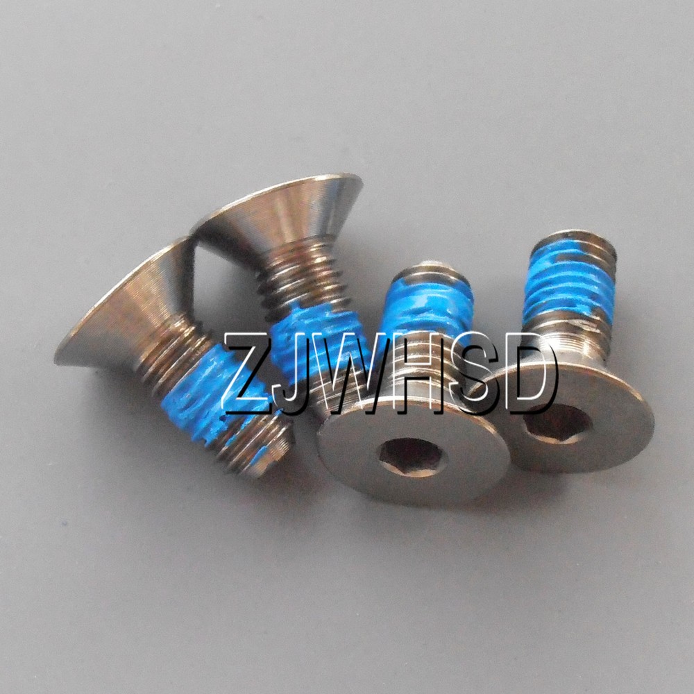 4pcs M5 x 12 mm Ti Titanium Screw Bolt Allen Hex Socket Flat Head Thread Locker