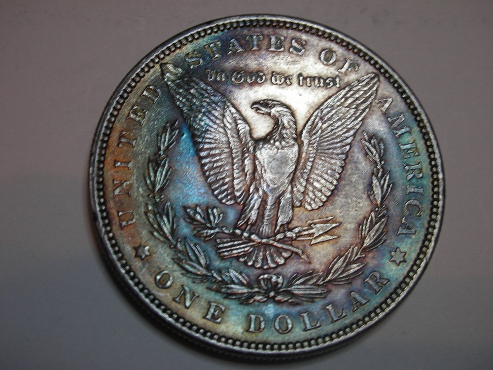 1884 MORGAN DOLLAR TONED COLORS