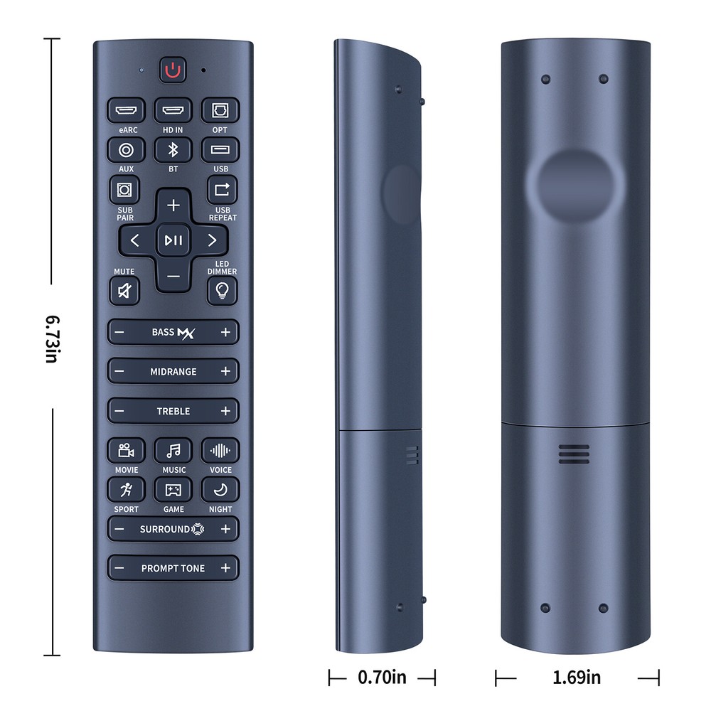 Generic Replacement For ULTIMEA Poseidon D80 7.1 Soundbar Remote Control