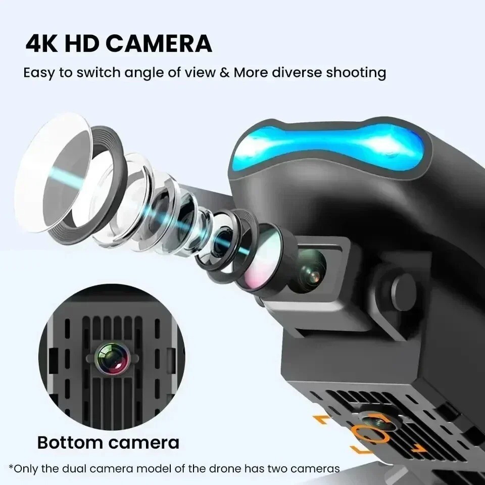 E99 Pro Drone Quadcopter Remote Control Handle Four Axis Aircraft HD 6K