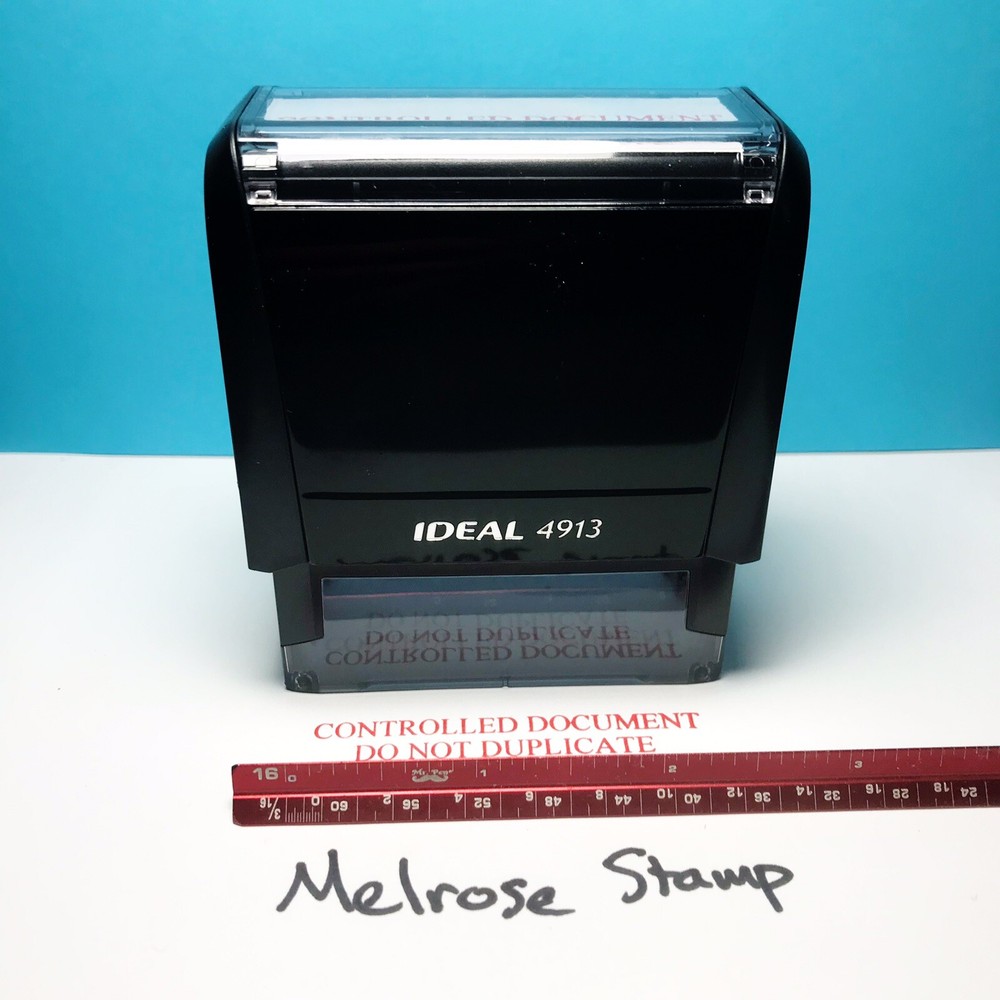 Controlled Document Do Not Duplicate Rubber Stamp Red Ink Self Inking Ideal 4913