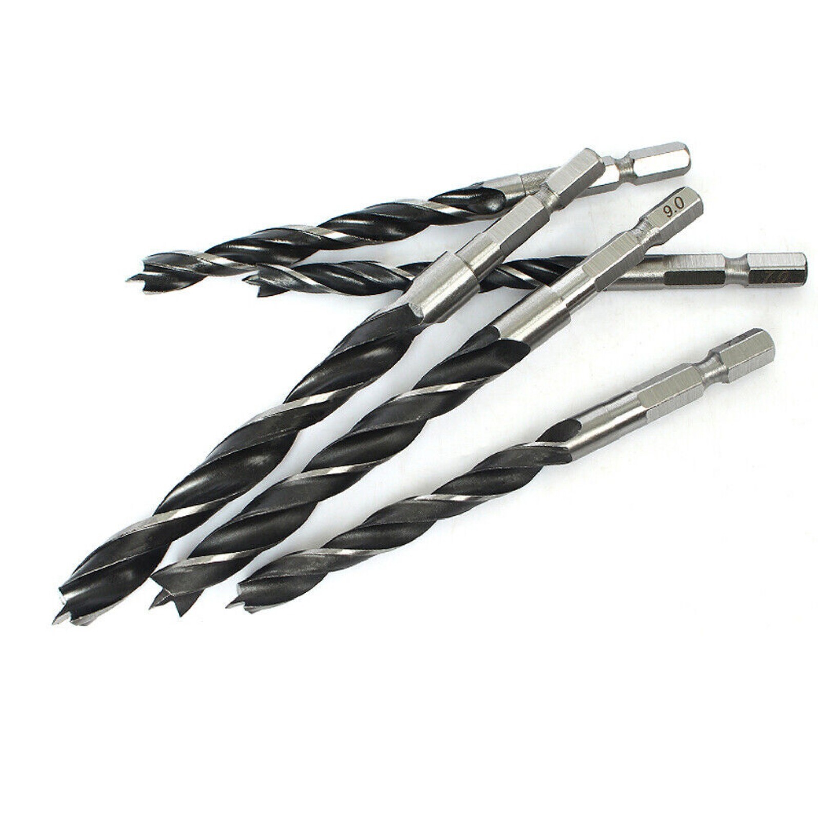 1.5mm-10mm Brad Point Wood Drill Bit Set HSS Woodworking Hex Shank Twist Bits