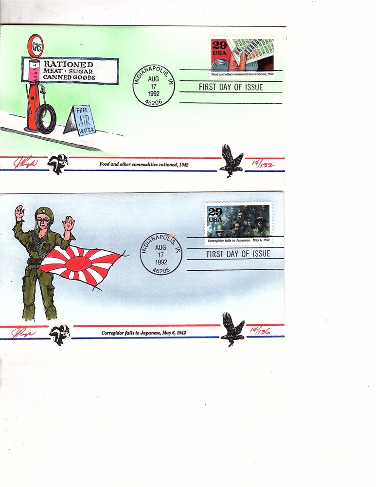 us stamp 2697b-2697j   WW2  Pugh FDC 8 covers  (mb23