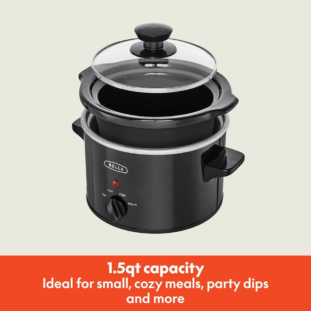 1.5 QT Slow Cooker, Black