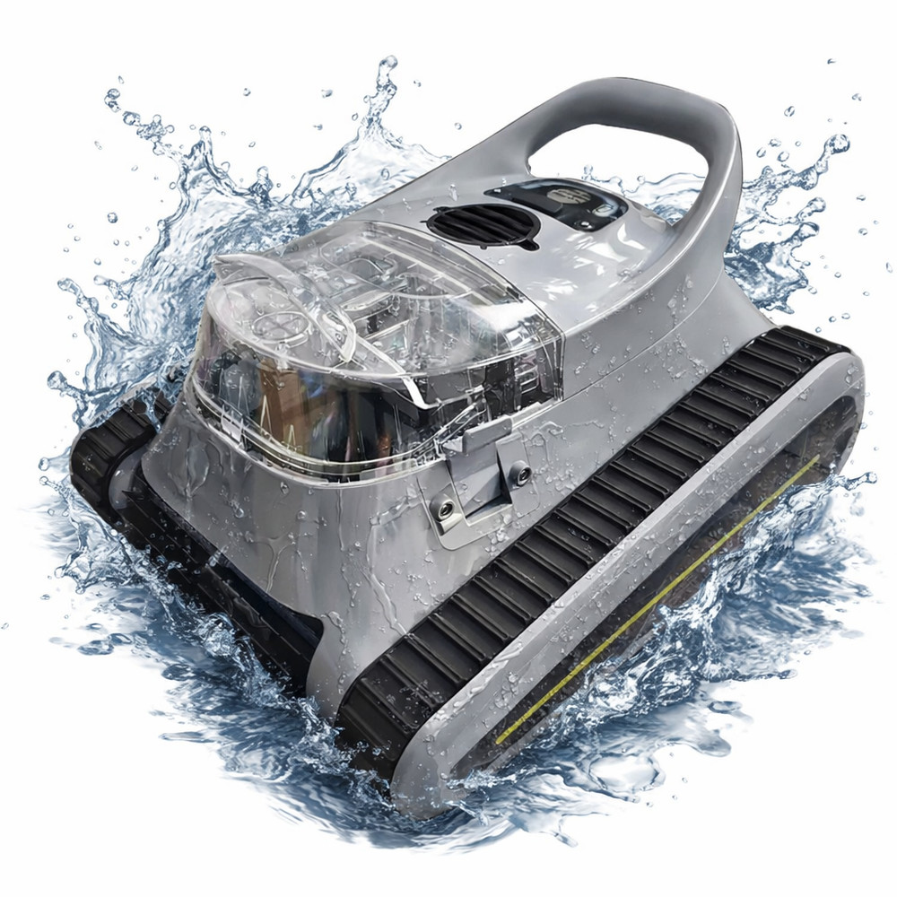 Automatic Robotic Pool Cleaner for In-Ground Pools Wall Climbing Scrubber Brush