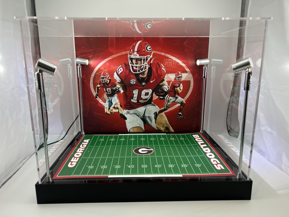 Brock Bowers Custom Full Size Helmet Display With LED Lights - Georgia