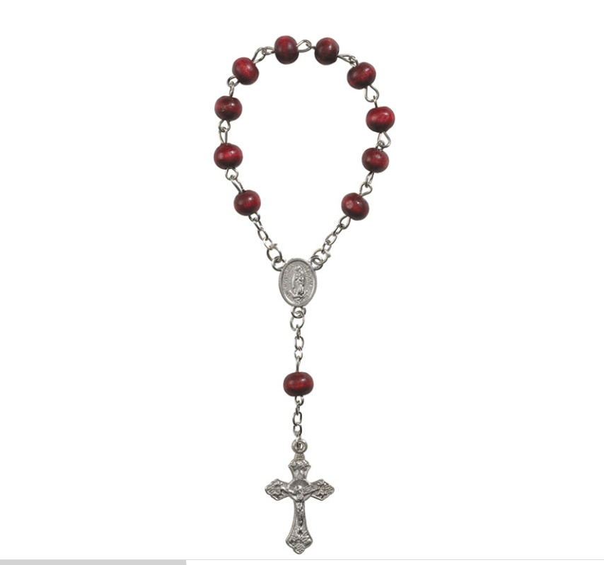 Rosario de Nuestra Señora de Guadalupe Rosa Perfumado Decenario con Estuche