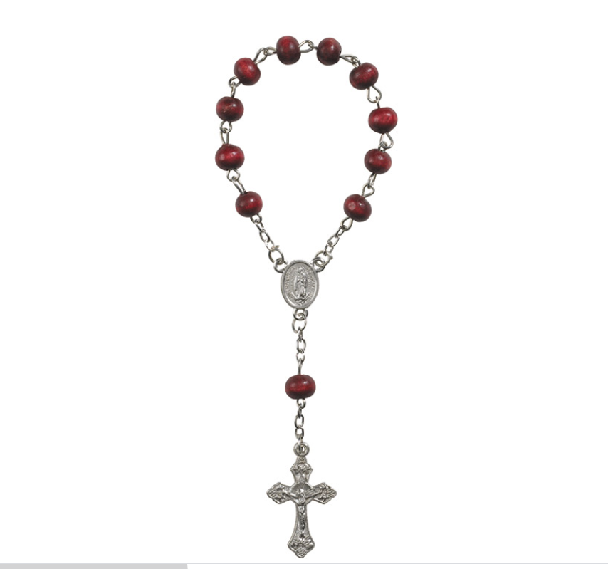 Rosario de Nuestra Señora de Guadalupe Rosa Perfumado Decenario con Estuche