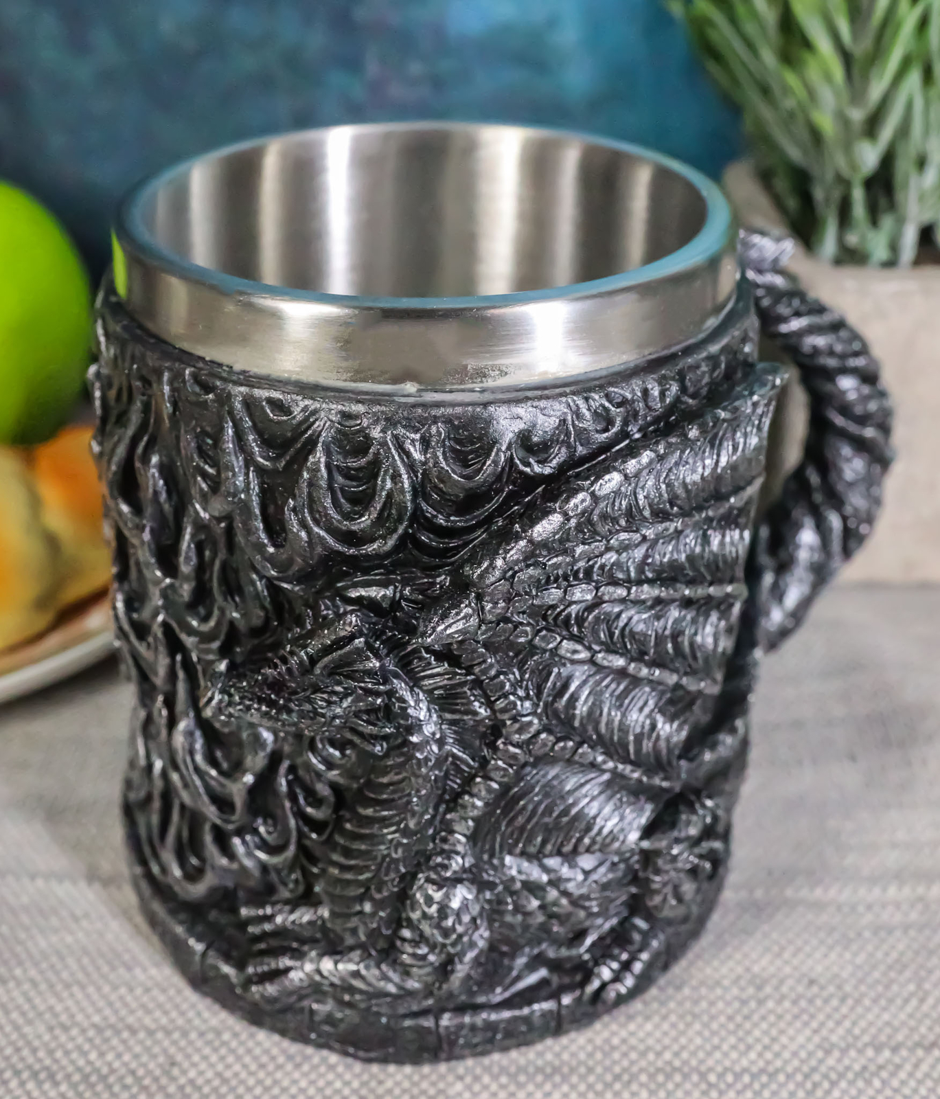 Ebros Medieval Flames Fire Dragon Mug Beer Stein Tankard Coffee Cup 5.75"Long