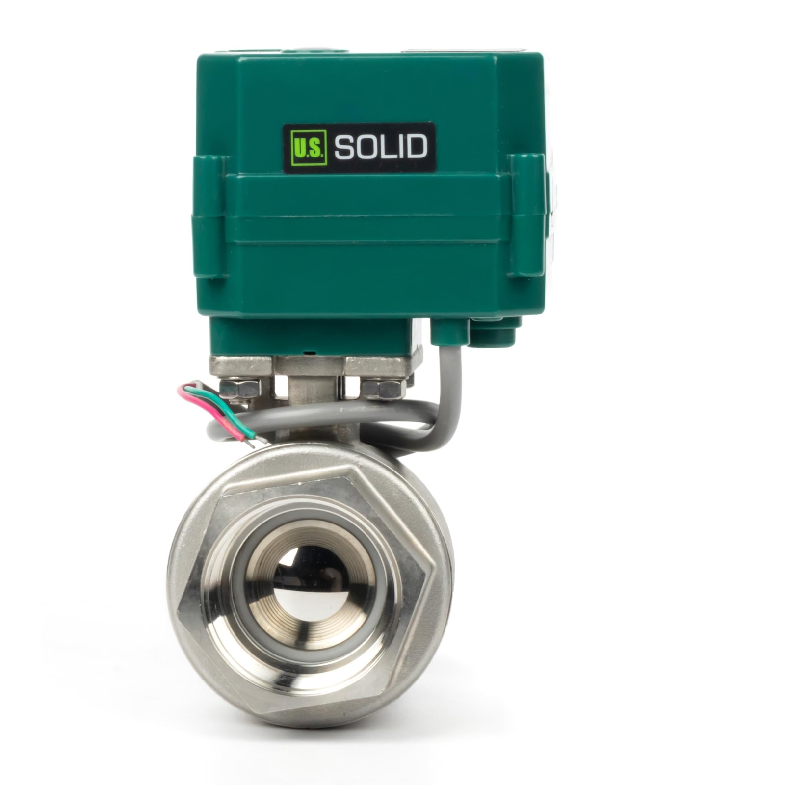 U.S. Solid Motorized Ball Valve 1-1/2 inch Stainless Steel 9-24V AC/DC