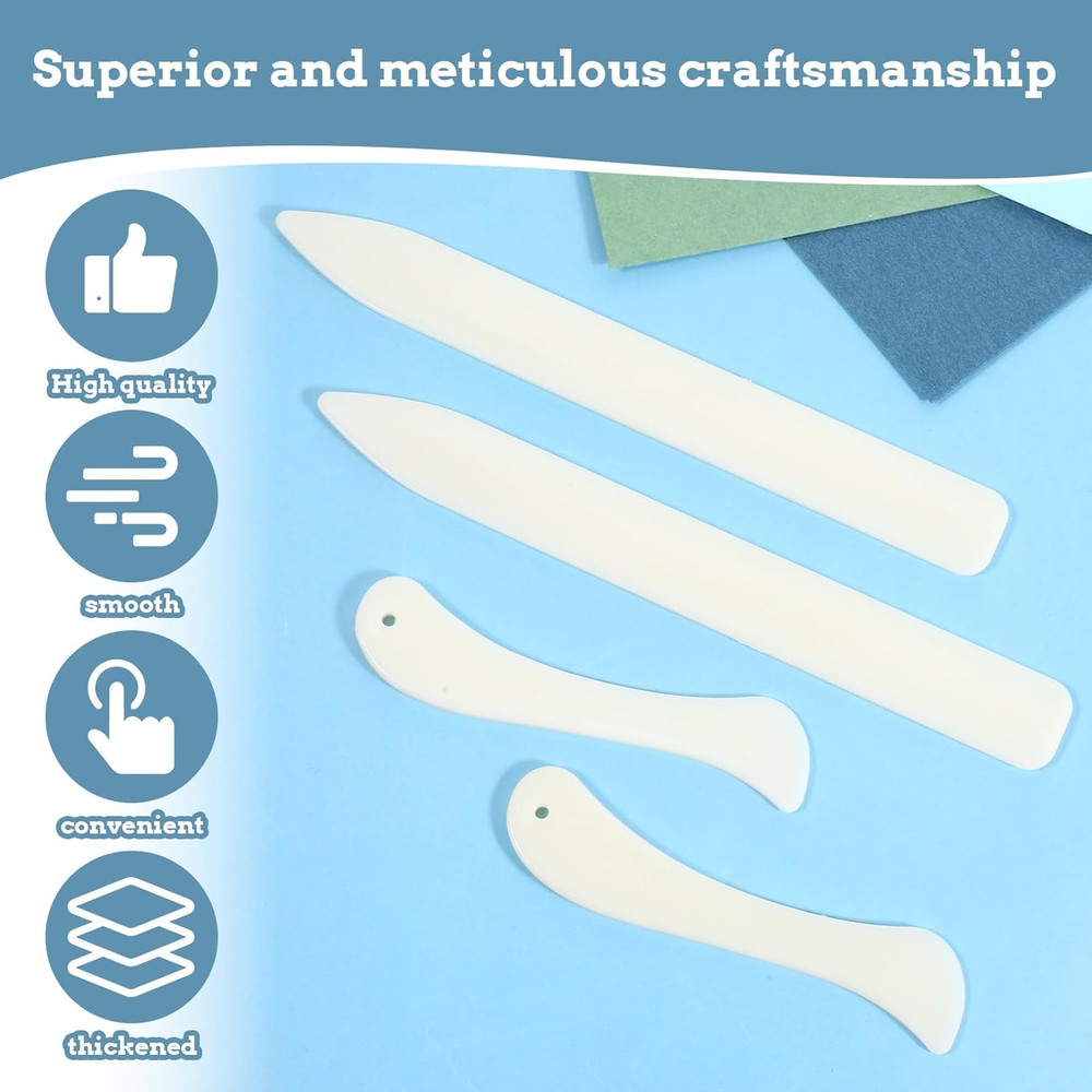4 Pcs Bone Folders, Crease Makers Scoring Tool Creaser Set Folding Scoring Burni