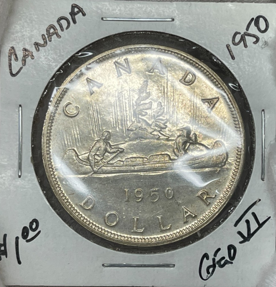 1950 Canada One Dollar Silver Coin Excellent Condition