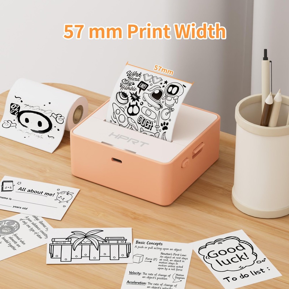 S2 Mini Sticker Maker, Portable Label Printer with 1 Roll Sticker Paper, Idea...