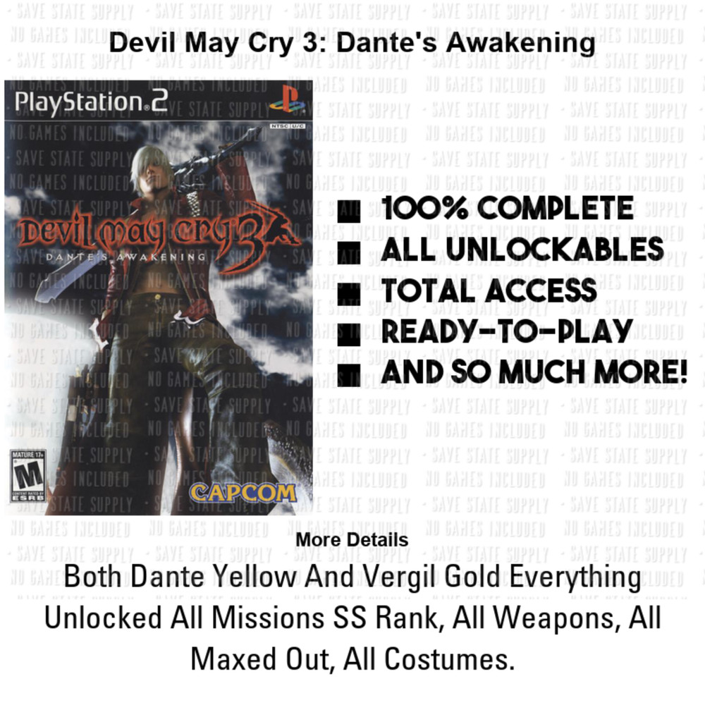 Devil May Cry DMC 1, 2, 3, 4, HD Collection All Items PS2 PS3 Memory Card USB