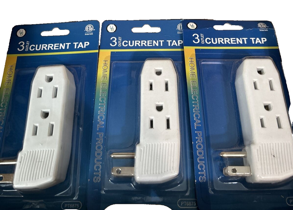 Yubi PT6875 3 Outlet Current Tap, 3 Pack