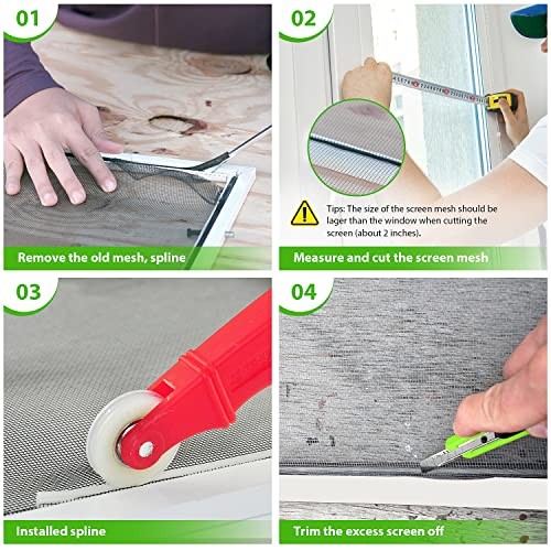 Replacement Window Screens, 48X118 Inch Durable Window Screen 48"x118"Black