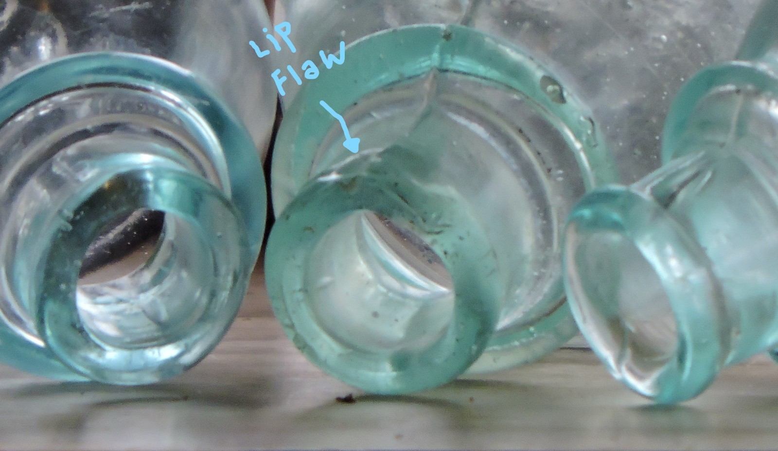 CARTER'S 1897, LOT OF 3 ANTIQUE AQUA MOLD BLOWN CONE INK BOTTLES