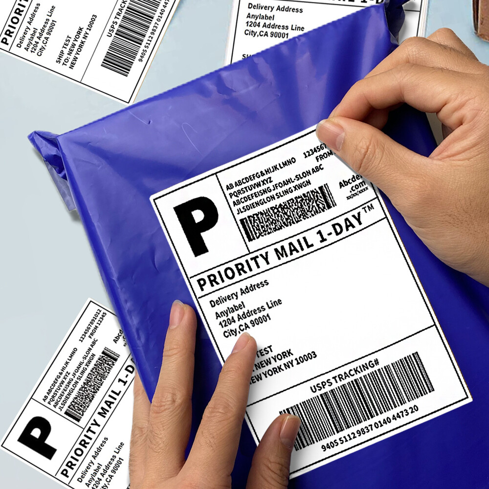 500 4"x6" Fanfold Direct Thermal Shipping Labels for Zebra and Rollo Printers