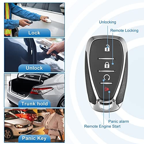 4 Button Car Keyless Entry Remote Control Replacement Key Fob Proximity Smart