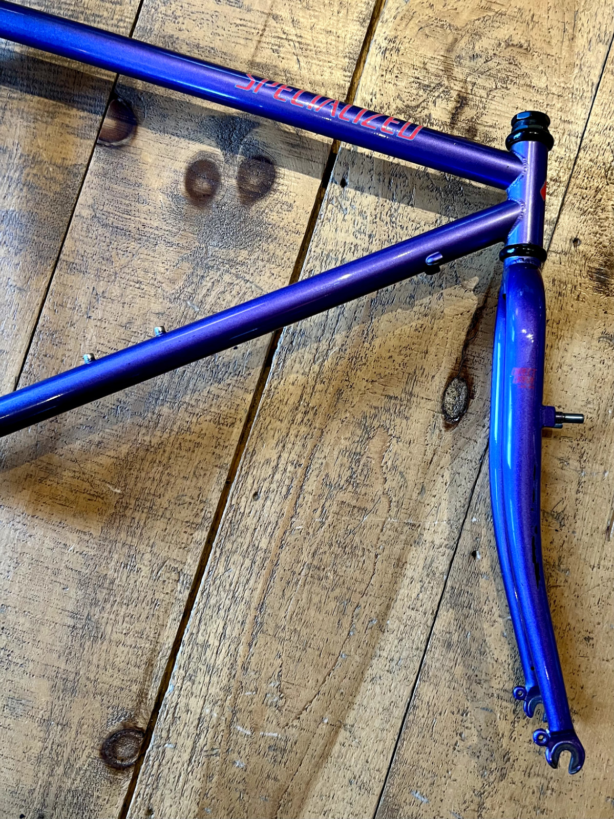 Vintage 90s Specialized Rock Hopper 18" Steel Mountain Bike Frame Purple Fade