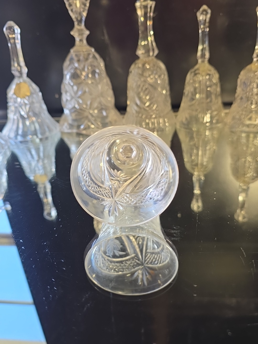 ​Lot 9 Vintage Crystal Glass Bells Waterford 12 Days Christmas Hofbauer Byrdes