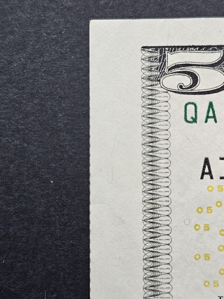 Star Note Miscut Five Dollar Bill 2021 5$