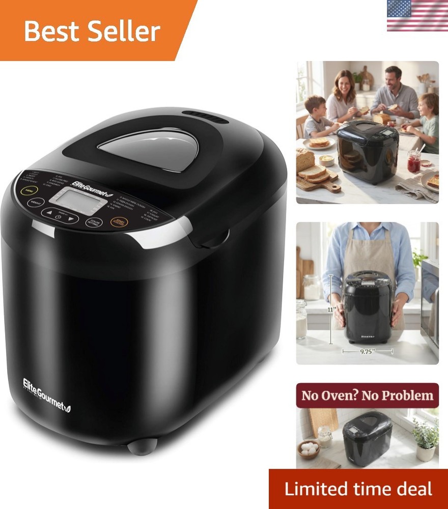 Multi-Function Bread Maker with Gluten-Free & Jam Settings - 3 Size Options