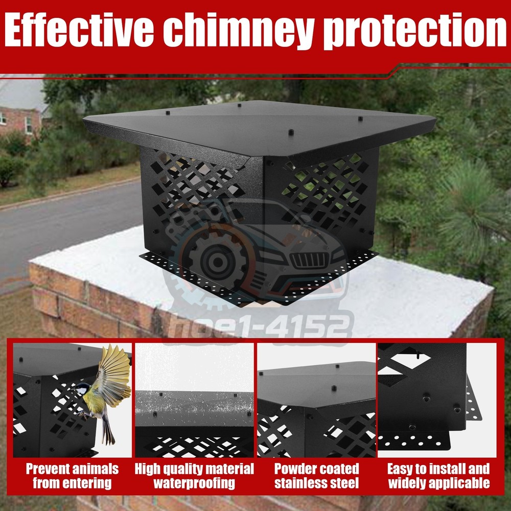 Chimney Cap Adjustable 9" x 9" Chimney Rain Caps Fireplace Chimney Caps