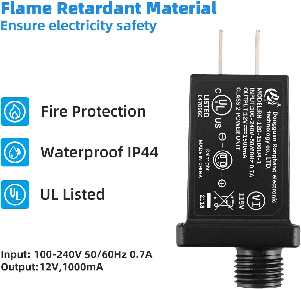 Replacement Inflatable Adapter 1.5A Power Supply US Plug