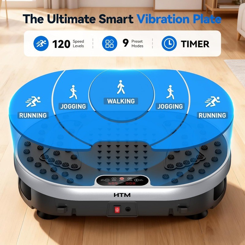 Vibration Plate Exercise Machine with 120 Speed Levels, 9 Program Modes