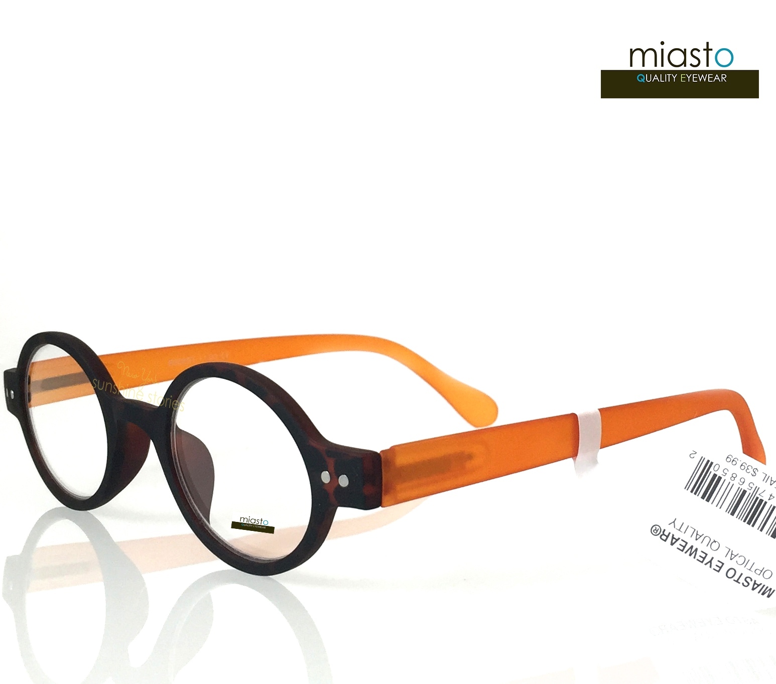 MIASTO "CIAO ITALY" SMALL RETRO ROUND OAVL BOHO READERS READING GLASSES SPECS