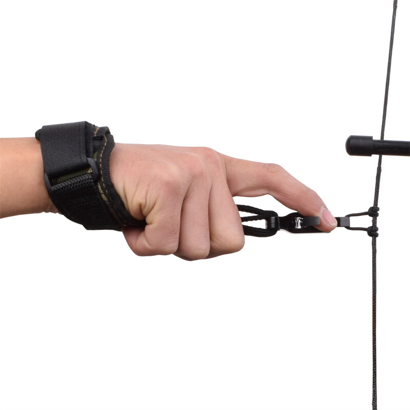 1PCS Archery Release Aids Caliper Trigger Wrist Strap Camo Compound Bow Hunting