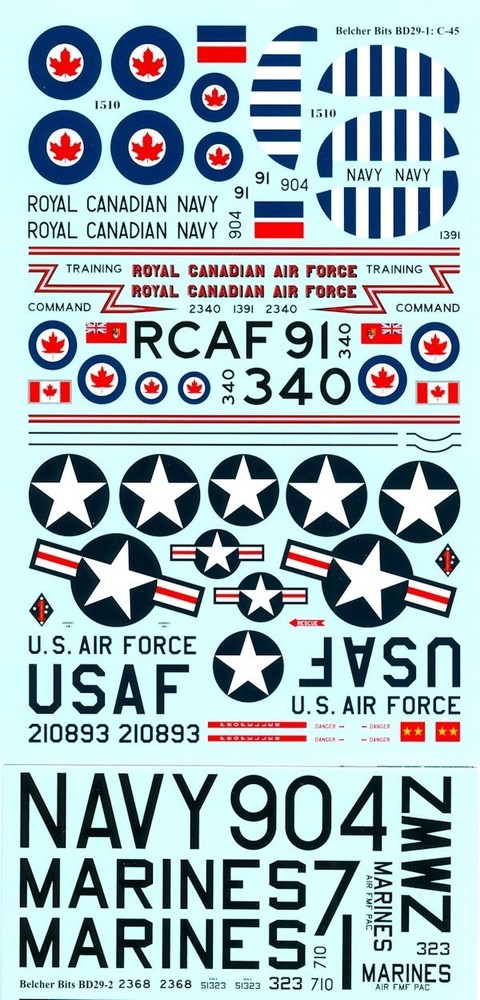 Belcher Bits BD29 - Beech C-45 Expeditor, 1/48 scale decal