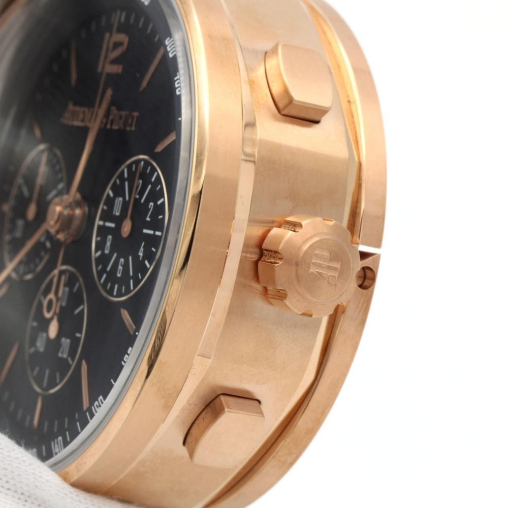 Audemars Piguet CODE 11.59 Table Desk Clock Gold Plated Blue Dial Quartz Box