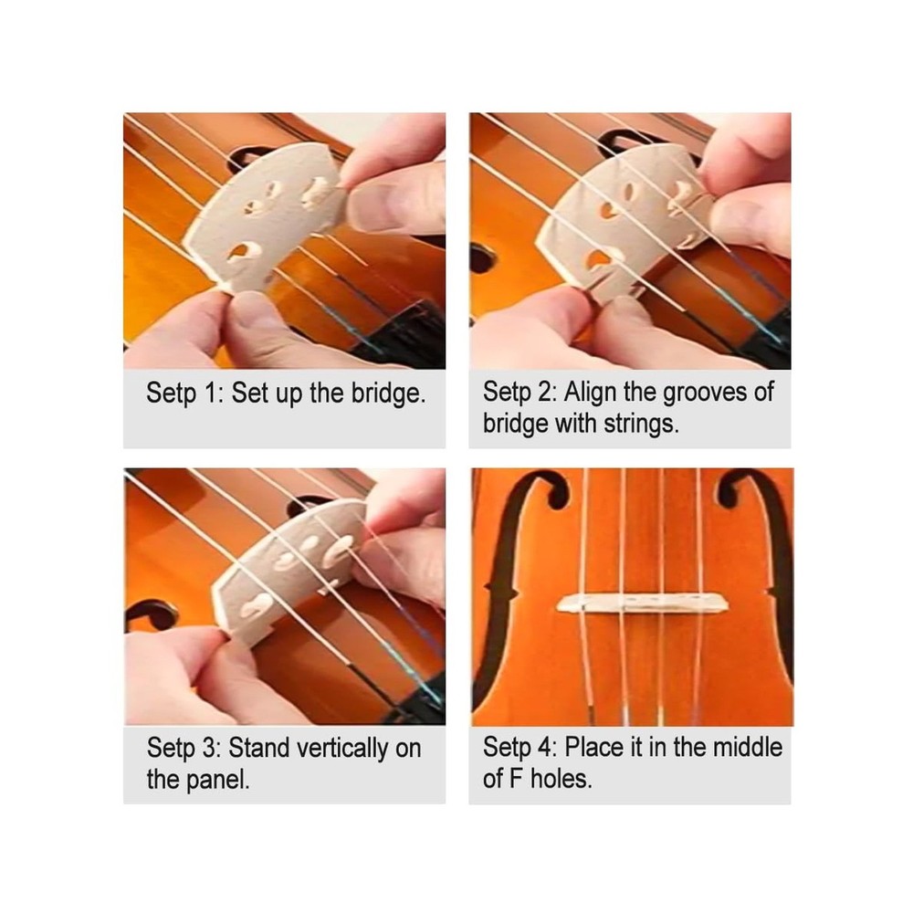 Acoustic Electric Violin 4/4 Full Size, 5 string Solid Maple Spruce with Ebon...