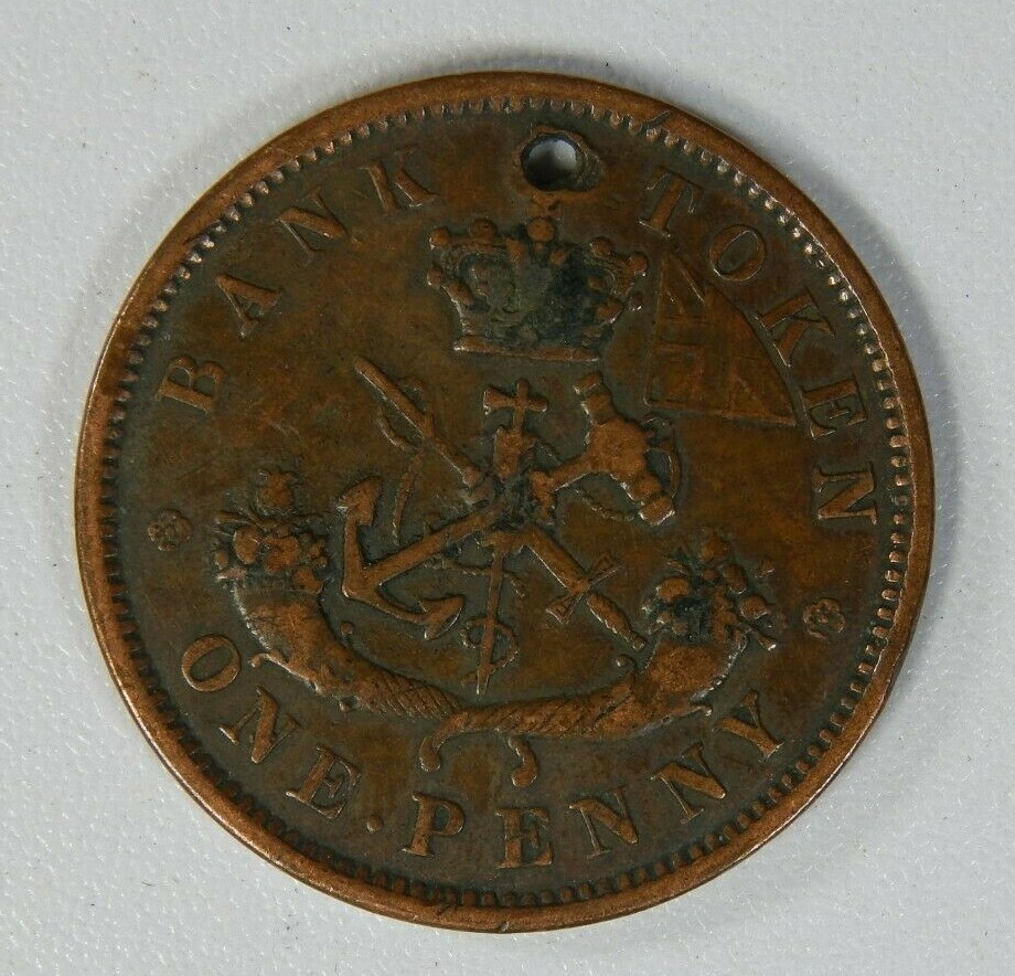 Canada (Upper Canada) Penny Token 1852 Copper holed