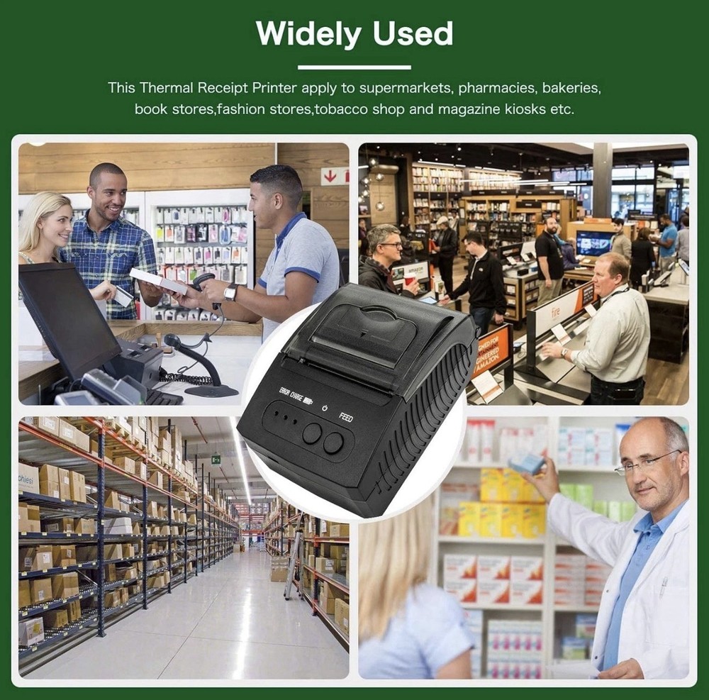 NETUM Bluetooth Receipt Printer, Portable 58mm Mini Thermal Pos Printer, Comp...