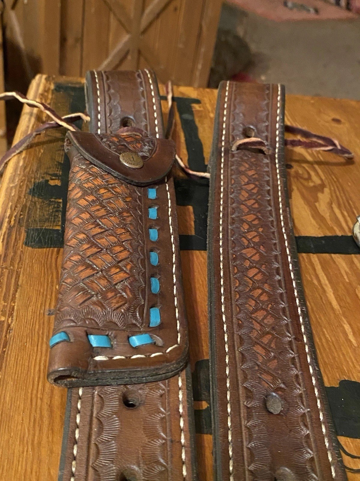 Double J Saddlery Western Saddle Back Billets + Flank Cinch BuckstitchHolder USA