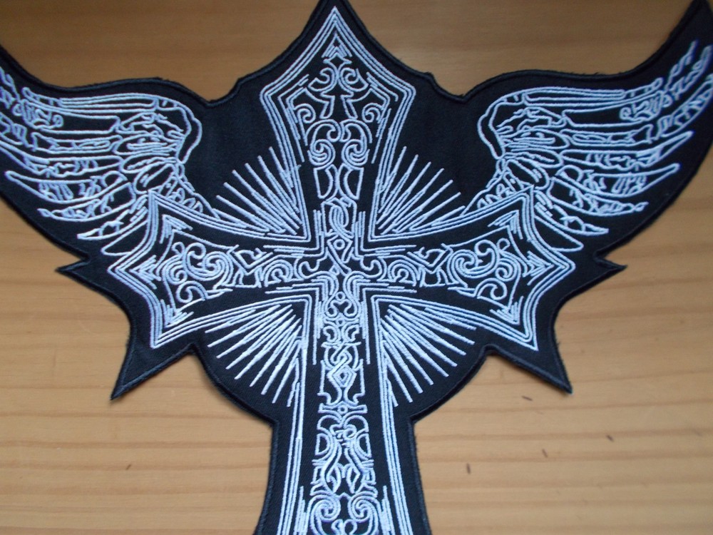 Patch Back Patch Biker Vest - Cross - Super Size & Look