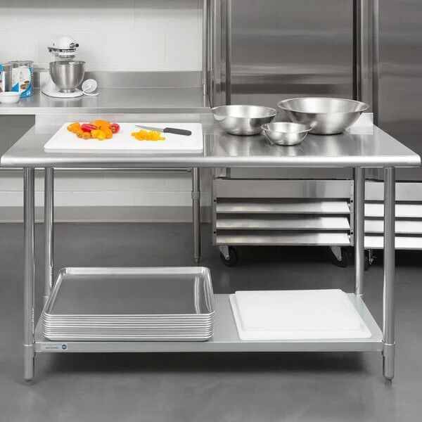Stainless Steel 60" x 24" NSF Kitchen Restaurant Work Prep Table with Backsplash