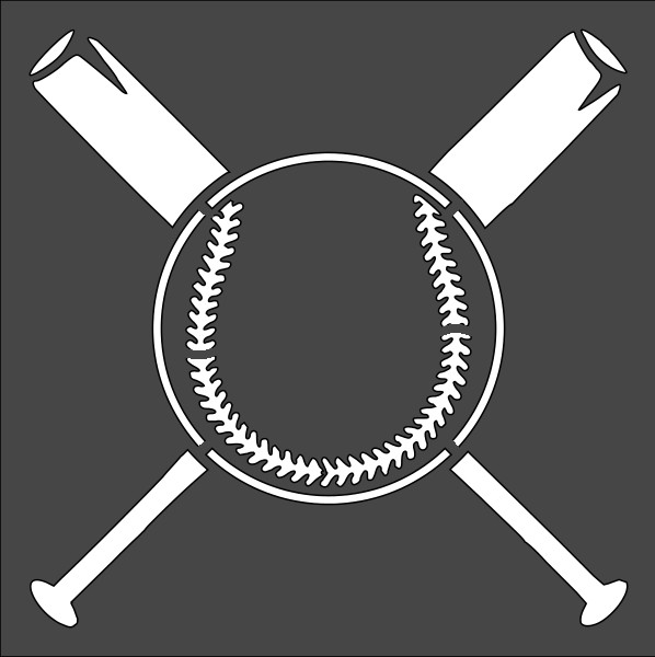 8"x8" Clear Plastic Stencil - Baseball (SR337)